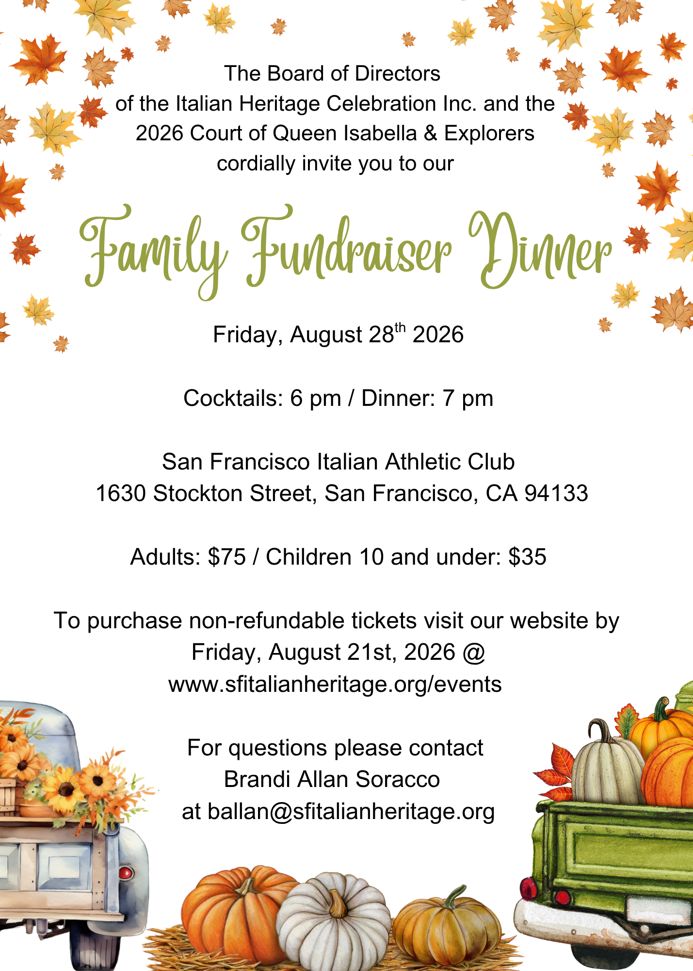 Family Fundraising Dinner 2026
