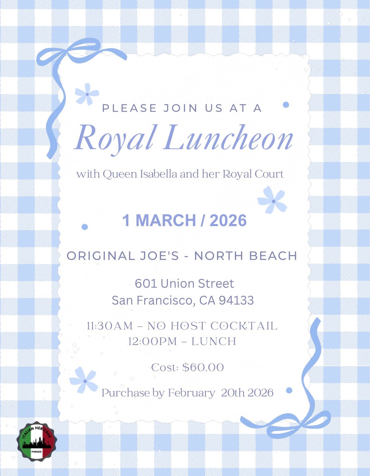 Queens Court Royal Luncheon