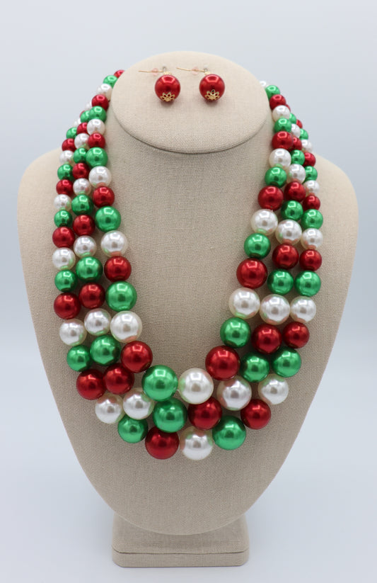 Tricolore Parade Day Necklace & Earrings