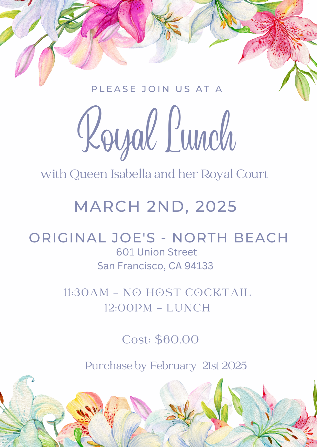 Queens Court Royal Luncheon